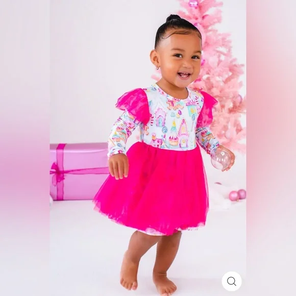 Birdie Bean Jovie Gingerbread Twirl Bodysuit Dress